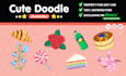 draw cute kawaii doodle cartoon illustration art sticker food drink object menu