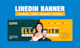design premium linkedin banner cover header background