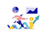 create an vector flat illustration people corporate art