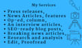 do any journalistic writing, editing, and research for you