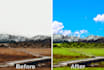 remove and replace background, people and sky from images