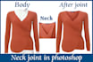 ghost mannequin and  dummy remove or neck joint service exactly