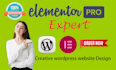 build, fix, and customize your wordpress website with elementor pro
