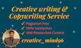 do copywriting, creative writing, or creative content writing for you