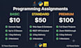 complete programming assignments in java, python, and javascript