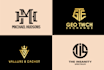 design luxury initials text monogram logo