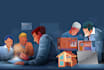 make human made flat illustration for you