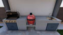 design your 3d outdoor kitchen with measurements plan and walkthrough