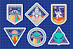 create cartoon style sticker and patch designs