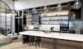 do interior design of living room, kitchen, and bathroom with 3d rendering