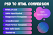 convert PSD or figma to elementor or html responsive website