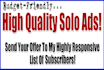 send your ad to over 300,000 double opt in members
