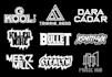 design creative dj,music,text and band logo