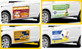 design car and truck magnet sign