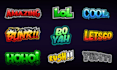 design text effect emote for twitch and gaming streamer