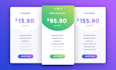 design HTML pricing table or price list design PSD, PDF