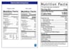 create fda, cfia, eu, fsanz compliant nutrition facts label