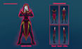 create a 2d character design and character sheet for your game or dnd