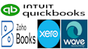 do bookkeeping and accounting on quickbooks, xero, zoho books, wave
