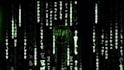 do matrix running code logo animation