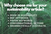 write a 1000 word sustainability article or blog
