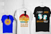 make the t shirt design typography and illustration