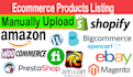 upload products add product data entry on ecommerce store