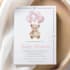design pink teddy bear baby shower invitation printable