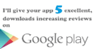 review your android app on google play 5 times