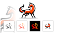 create a modern mecha animal and robot mascot logo design