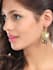 make you a Indian gold toned rectangular shaped drop earrings