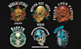 create skull illustration for t shirt design