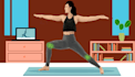 draw yoga, workout, medical, health and fitness, children exercises illustration