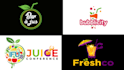 design elegant juice bar and beech cafe logo design
