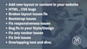 fix HTML, CSS, and javascript bugs