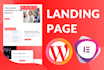 build elementor pro landing page or wordpress landing page design
