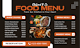 design a digital menu, digital screen, menu board animated