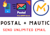 setup SMTP server and email marketing postal and mautic