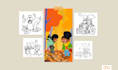 create childrens book cover and illustration