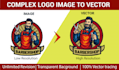 redraw image or logo raster to vector and convert to vector