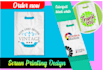 create screen printing design shopping bags, t shirt, mugs