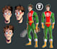 diseño de personajes, estilo comic