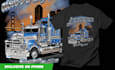 draw truck logo and illustration for tshirt