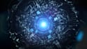 design a 3d cybernetic eye logo reveal