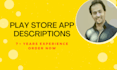 write play store and app store game and app aso description