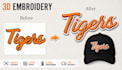 digitize your logo for 3d embroidery and cap designs