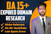 research niche relevant expired domain with da 90 backlinks
