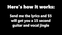record a catchy, EFFECTIVE, and professional Jingle