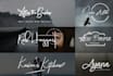design 2 signature handwriting scripted logo and watermark