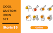 design cool custom icon set